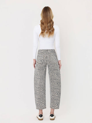 Maxine High Rise Leopard Print Utility Barrel Jeans-Pants-Lovervet by VERVET-bottoms,Fall Favorites,LV2309LPD,NewArrival-The Twisted Chandelier