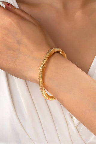 Gold-Tone Flexible Omega Chain Bangle-JOSSLYN by wall to wall-80B1688-The Twisted Chandelier