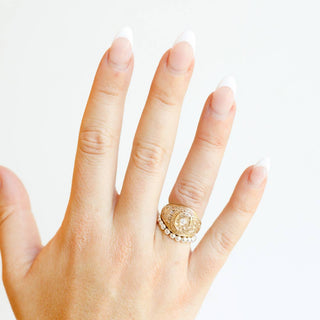 Lauren Beaded Band in Silver-Ring-Beaded Blondes-The Twisted Chandelier