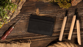 Men’s Leather Card Holder Wallet, Handmade Wallet for Men-American Leather Goods-Men's-Black-The Twisted Chandelier