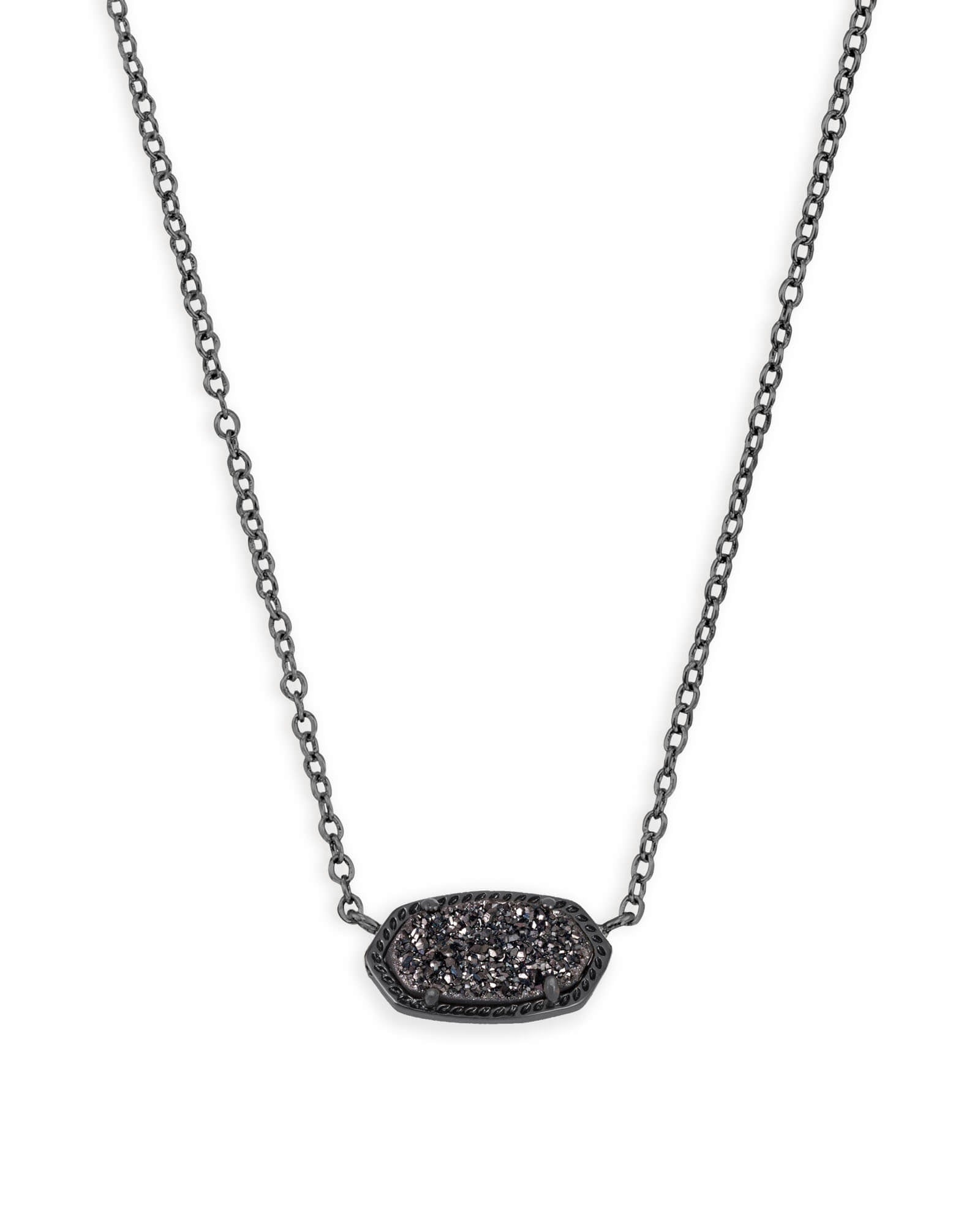 Kendra Scott Elisa Short Pendant Necklace Gunmetal Black Drusy-Necklaces-Kendra Scott-N5067GLD-The Twisted Chandelier