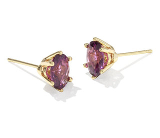 Kendra Scott Cailin Crystal Stud Earrings Gold Purple Crystal