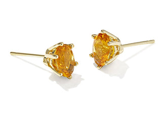 Kendra Scott Cailin Crystal Stud Earrings Gold Golden Yellow Crystal