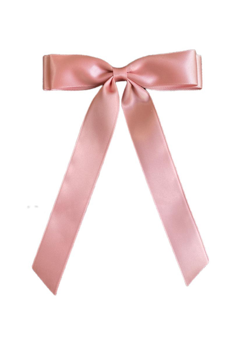 Satin Bow Hair Clip - Light Pink-Hair Claws & Clips-Swan Madchen-Created - 01/15/24-The Twisted Chandelier