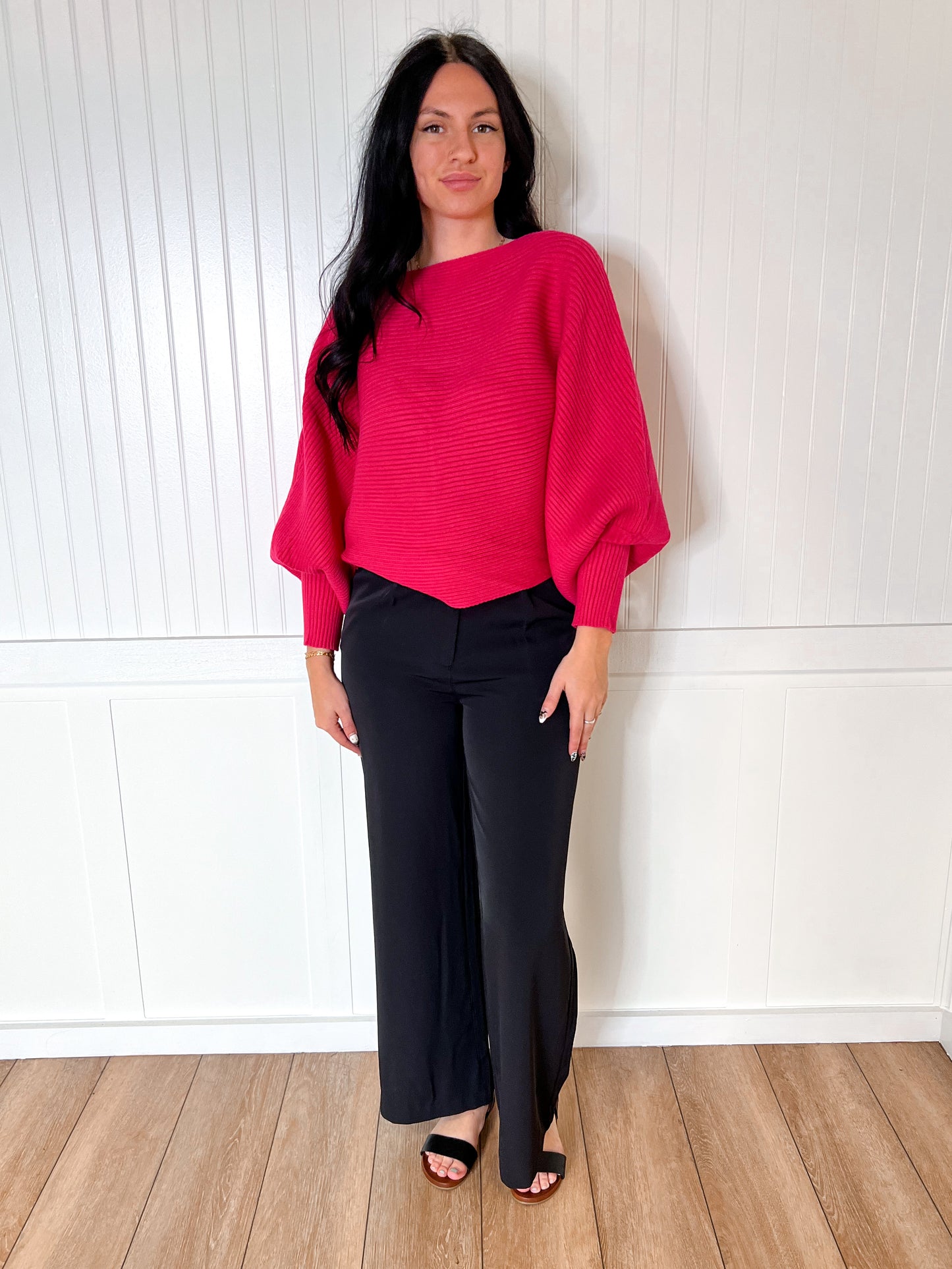 Raella Solid Point Wide Pants - Black-Pants-Umgee-04/21/25,05/27/24,12/03/25,1st md,BIN A2,bottoms,Max Retail-The Twisted Chandelier