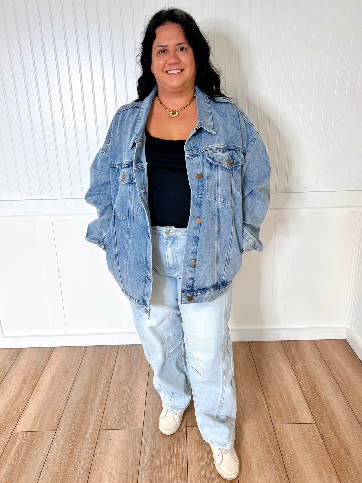 Oliver Boxy-Cut Denim Jacket-Jacket-Mono B-FD 09/03/24,not on the floor only in totes,Winter Tote T4-The Twisted Chandelier