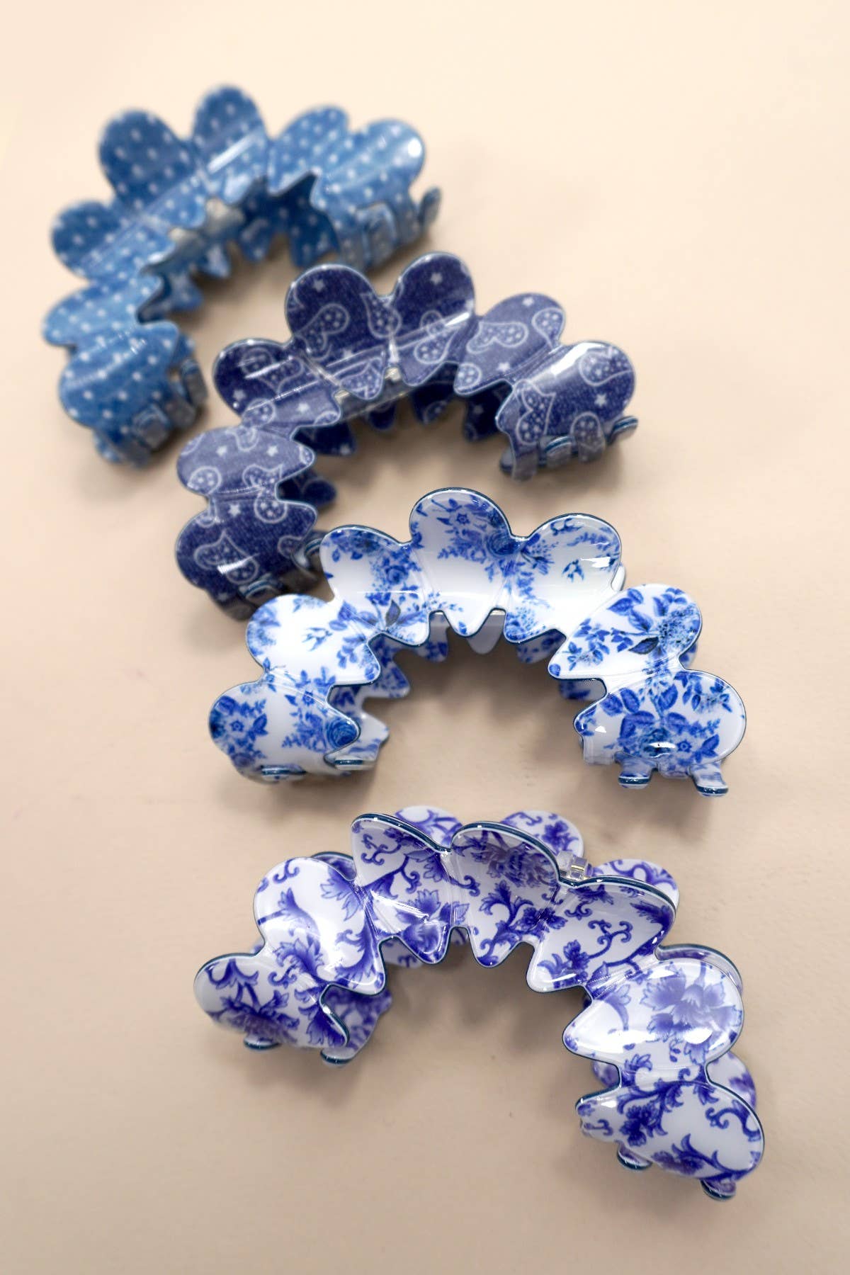 Vintage Porcelain Style Half Moon Hair Claw Clips-JOSSLYN by wall to wall-40H900-The Twisted Chandelier