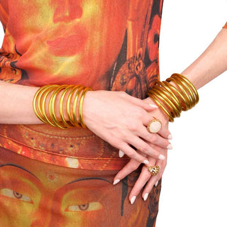 BuDhaGirl's Gold All Weather Bangles® (Set of 9) - Serenity Prayer-Bracelet-BuDhaGirl-The Twisted Chandelier