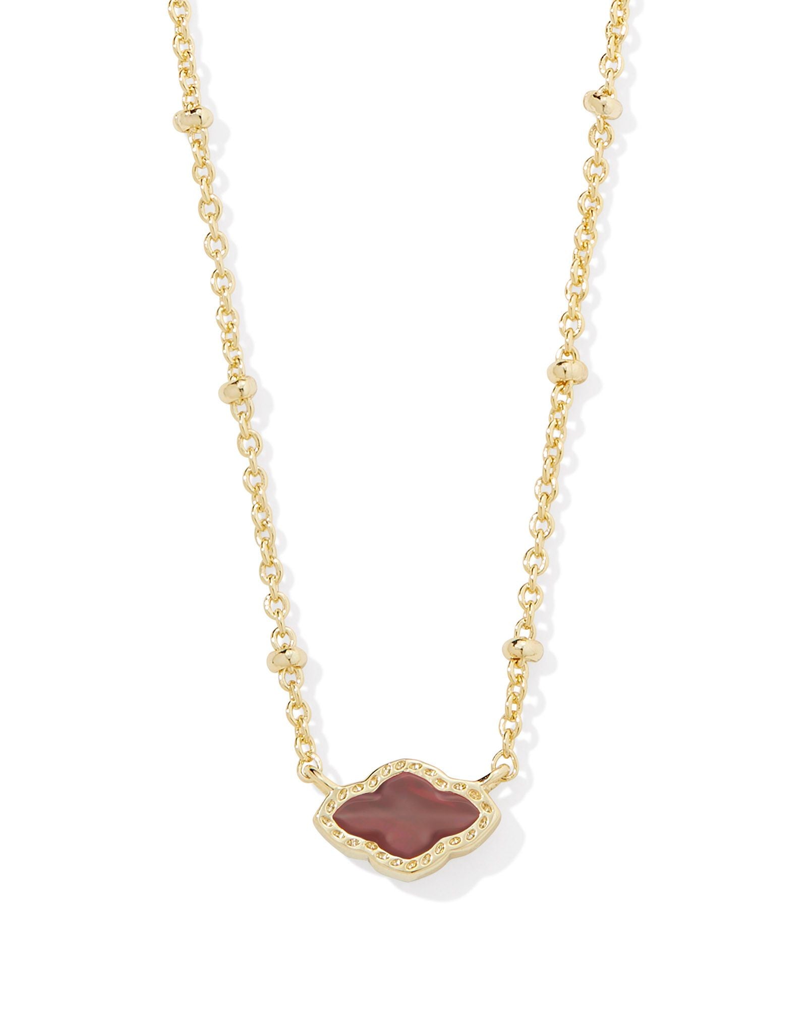 Kendra Scott Mini Abbie Satellite Short Pendant Necklace Gold Cranberry Illusion-Necklaces-Kendra Scott-N00881GLD-The Twisted Chandelier