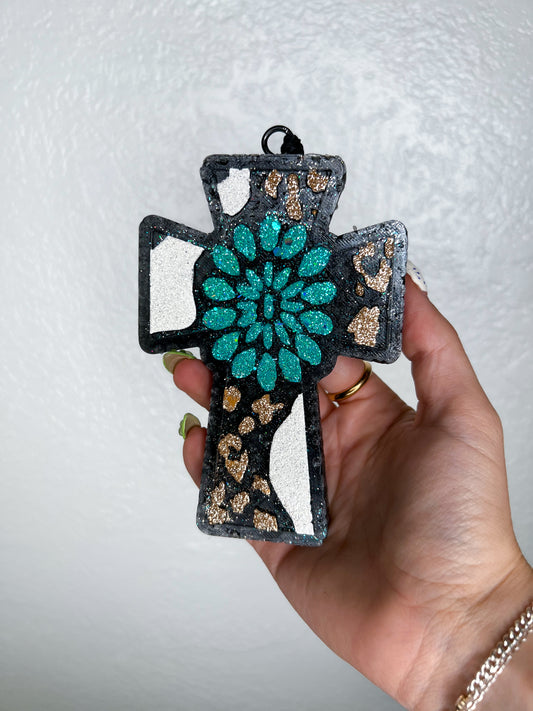 Leopard concho cross Freshie-Ginger & Lace-The Twisted Chandelier