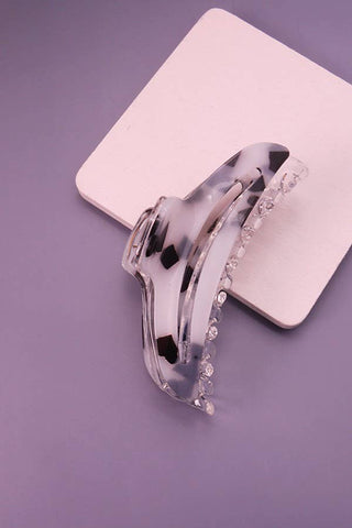Marbled Curved Hair Claw Clips | 40H452-JOSSLYN by wall to wall-TORT BLACK-The Twisted Chandelier
