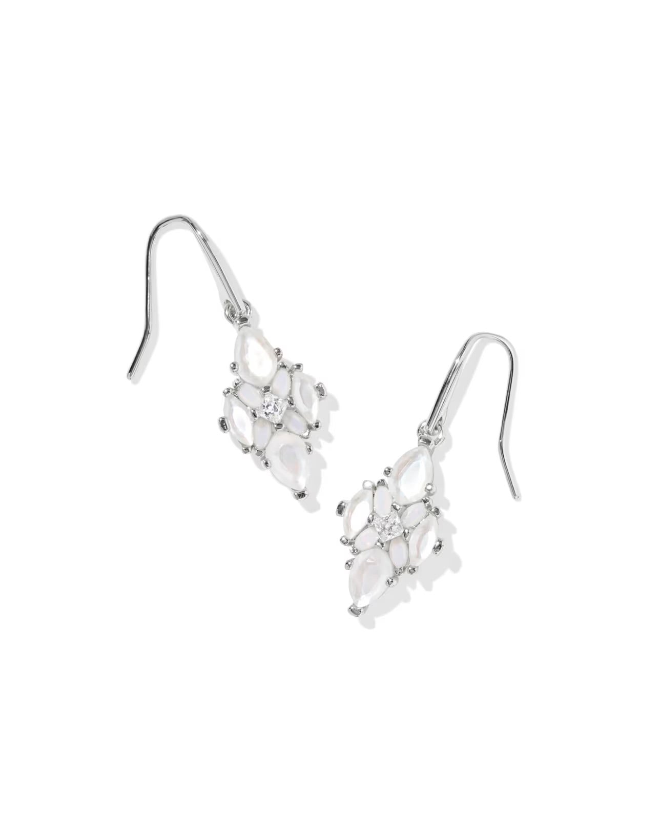 Kendra Scott Abbie Crystal Drop Earrings Silver Neutral Mix-Kendra Scott-E00938RHD-The Twisted Chandelier