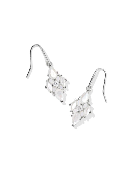 Kendra Scott Abbie Crystal Drop Earrings Silver Neutral Mix-Kendra Scott-E00938RHD-The Twisted Chandelier