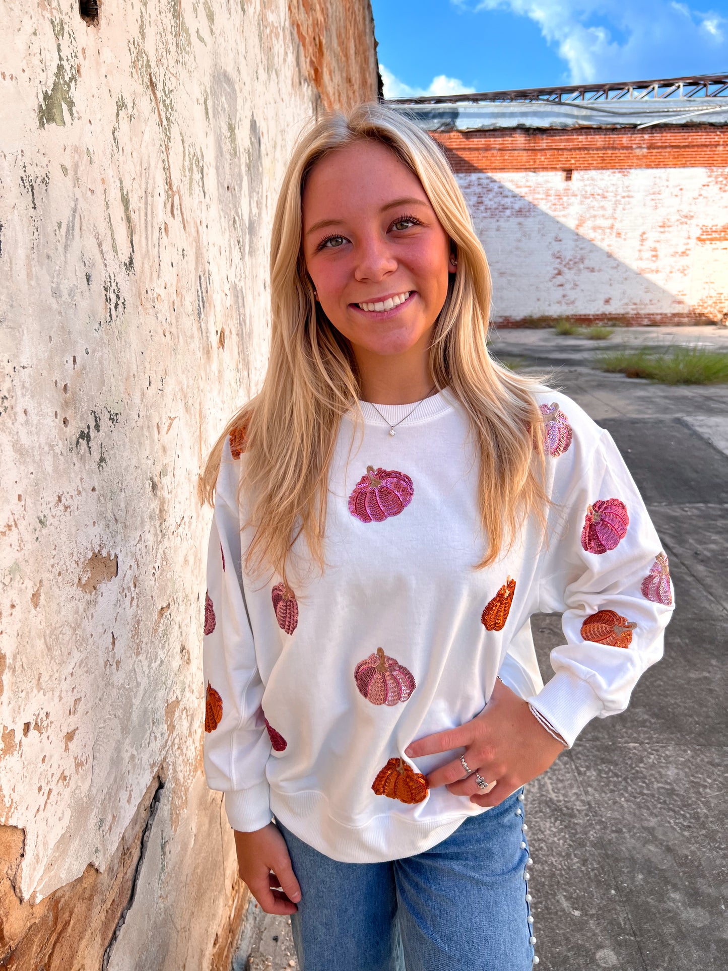 Mary Square Sarah Sweatshirt | Pumpkins