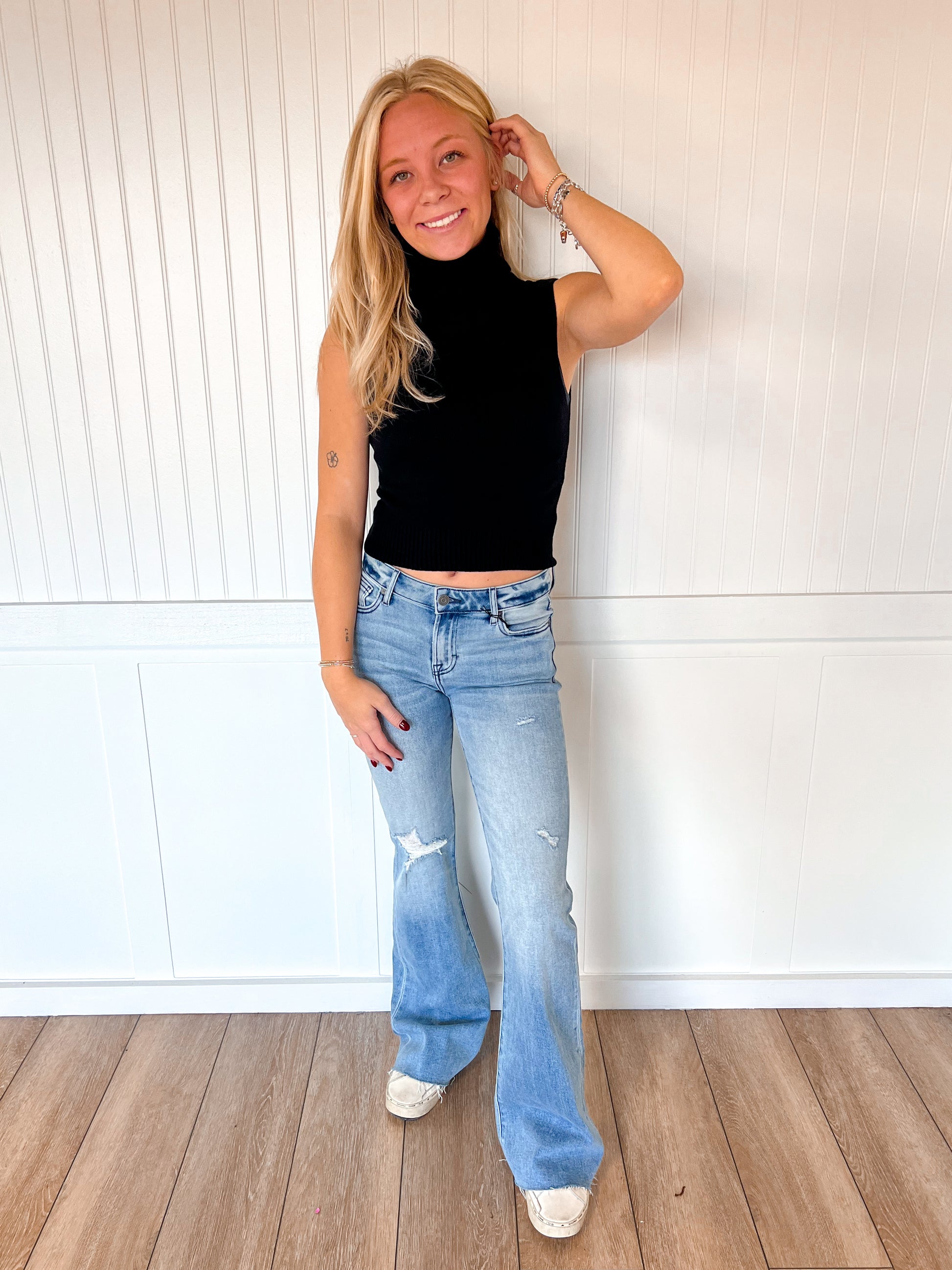 Mikayla Sleeveless Turtle Neck Sweater Top-Active Basic | Active USA-The Twisted Chandelier