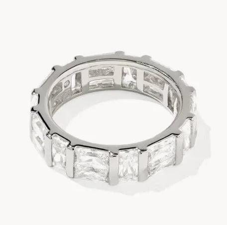 Kendra Scott Jamie Band Ring Silver White Cz 7-Kendra Scott-R1319RHD-The Twisted Chandelier