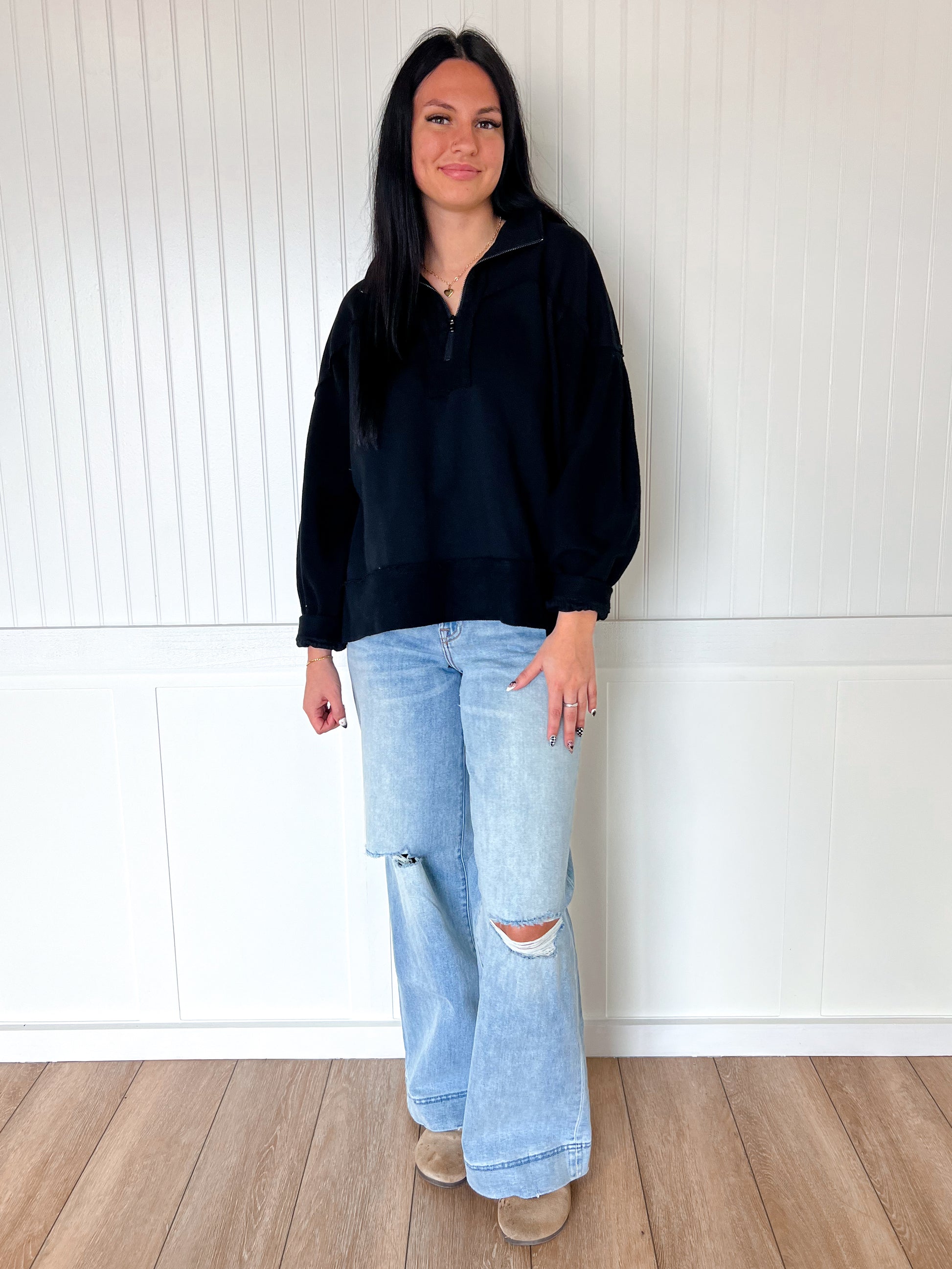 Riven Game day Zip-Up French Terry Pullover-Sewn and Seen-Bin a4,FD 09/30/25,Tops Collection-The Twisted Chandelier