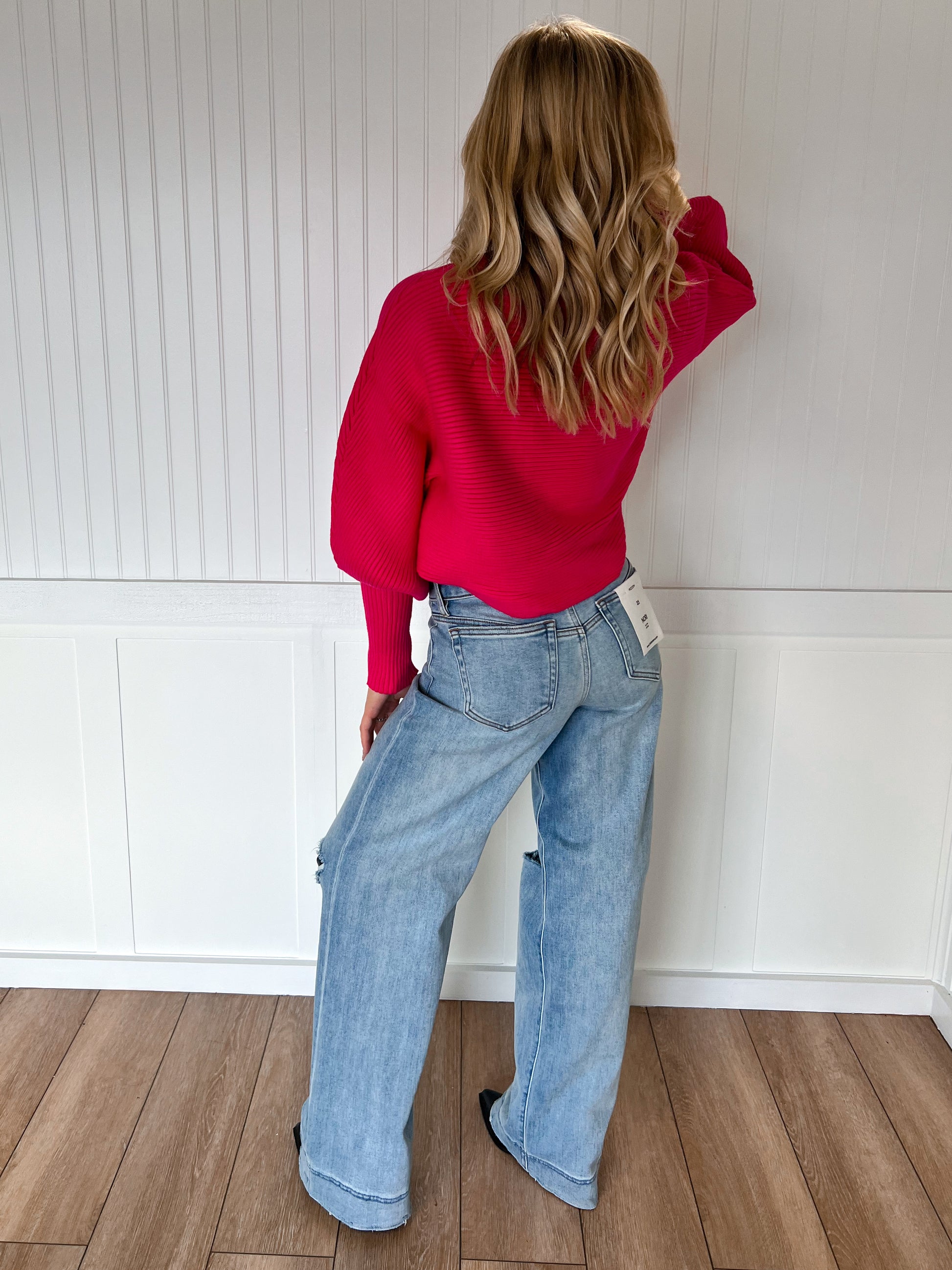 Hollie Boat Neck Elegant Ribbed Knitted Loose Sweater-Vine & Love-Tops Collection-The Twisted Chandelier