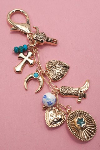 Western Cross Hat Boot Heart Bag Charm-Bag Charm-JOSSLYN by wall to wall-80K048-The Twisted Chandelier