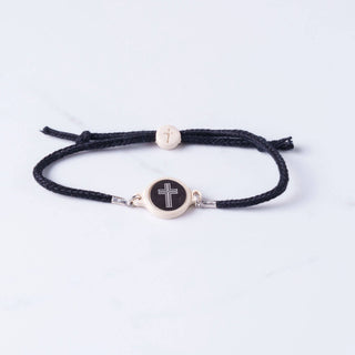 Tap To Pray™ - Survivor Series Handmade Bracelets-Versible-Onyx + Cross-The Twisted Chandelier