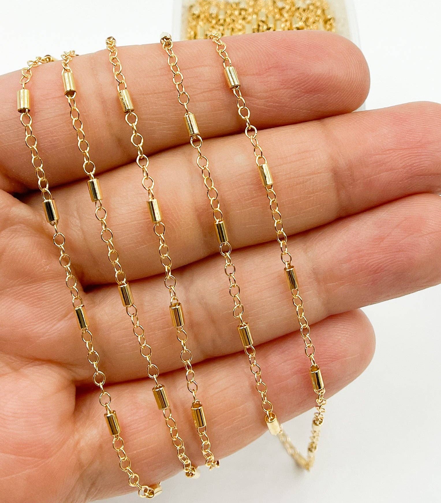 Bria - 14K Gold Filled Tube Size Satellite Chain. 1203GF-Permanent Jewelry-Jewels & Chains-The Twisted Chandelier