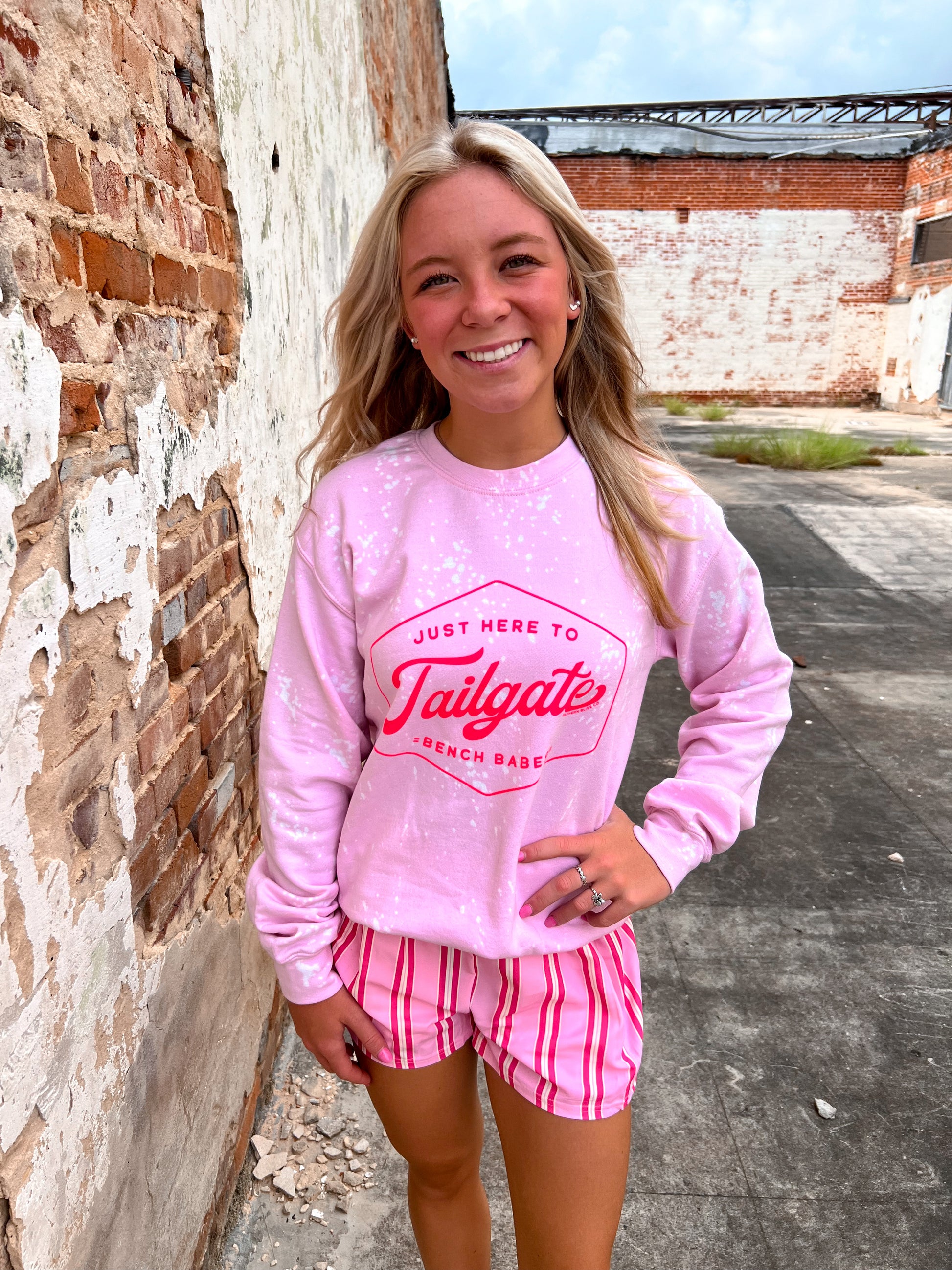 Pink Tailgate Sprinkled Sweatshirt-Sweatshirt-southern bliss co-BIN E3-The Twisted Chandelier