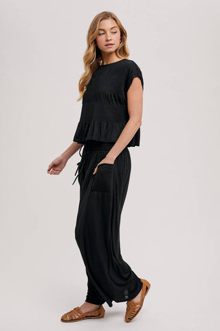 Bellamy Relaxed Knit Smocked Top and Wide Pants Set-Outfit Sets-Bluivy-Fall Favorites,NewArrival-The Twisted Chandelier