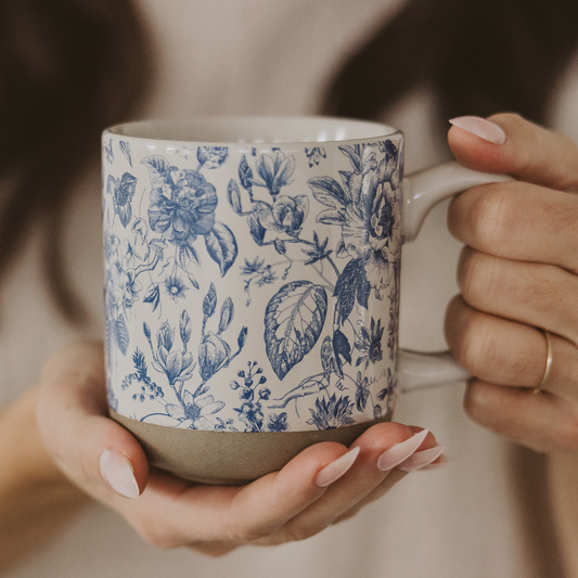 Blue Delft Stoneware Coffee Mug - Spring Home Decor-Sweet Water Decor-FD 02/12/25-The Twisted Chandelier