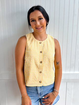 Maggie Gingham Sleeveless Top