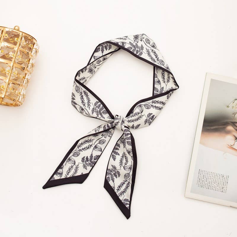 Soft Silky Skinny Twilly Scarf Necklace Wrap-JOSSLYN by wall to wall-The Twisted Chandelier