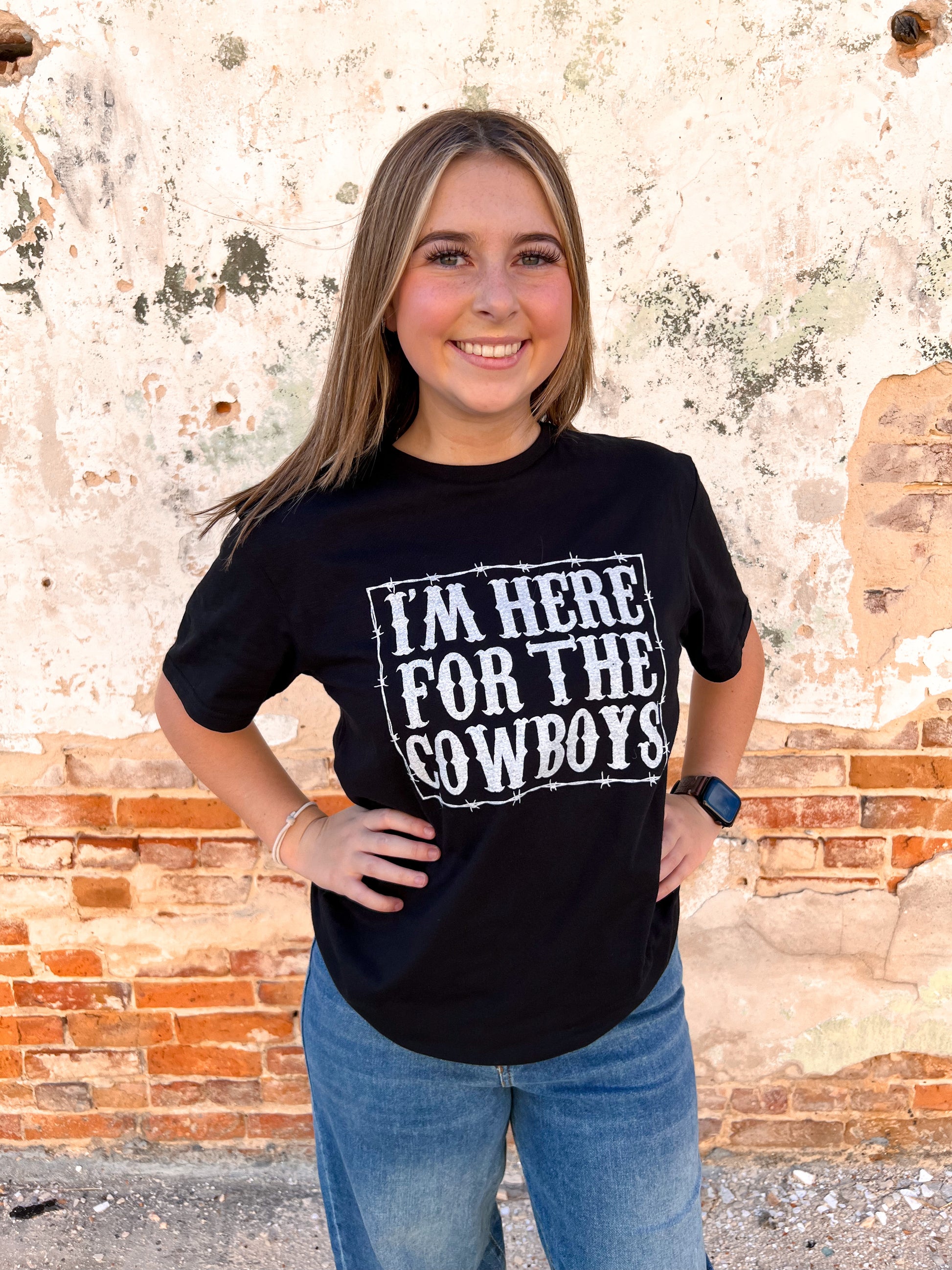 I'm Here For The Cowboys - Black-SHIRT-the lattimore claim--The Twisted Chandelier