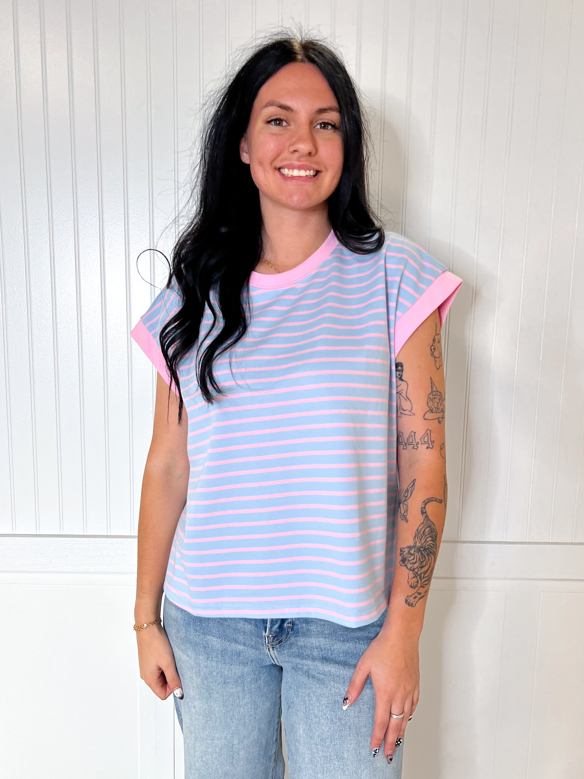 Bailey Striped Terry Top-Sewn and Seen-Bin B4,FD 09/09/25,Tops Collection-The Twisted Chandelier