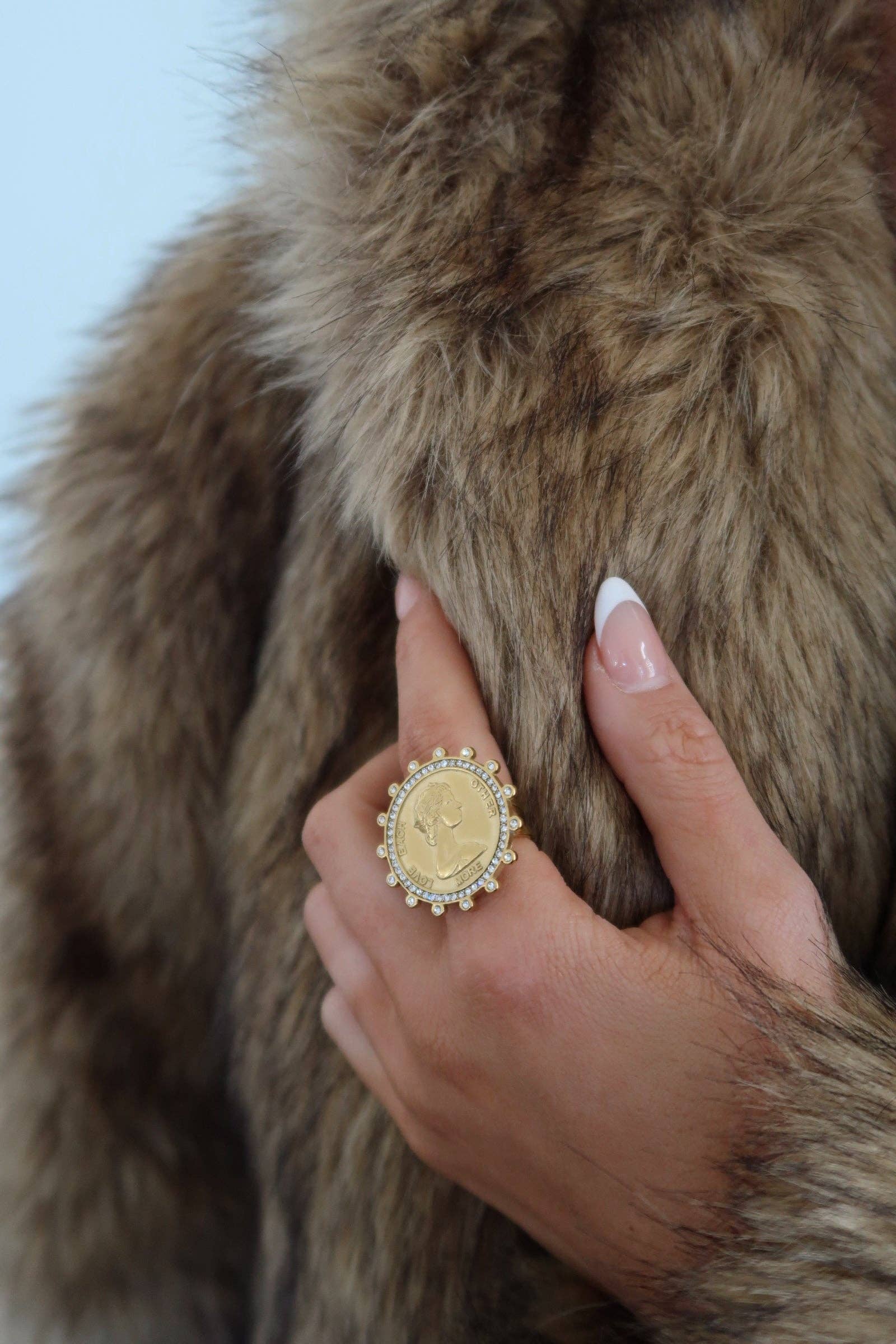 Chansutt Pearl Bling Coin Ring | 7.5-CHANSUTTPEARLS-The Twisted Chandelier