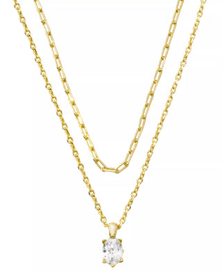 Kendra Scott Cailin Multi Strand Necklace Gold White Crystal