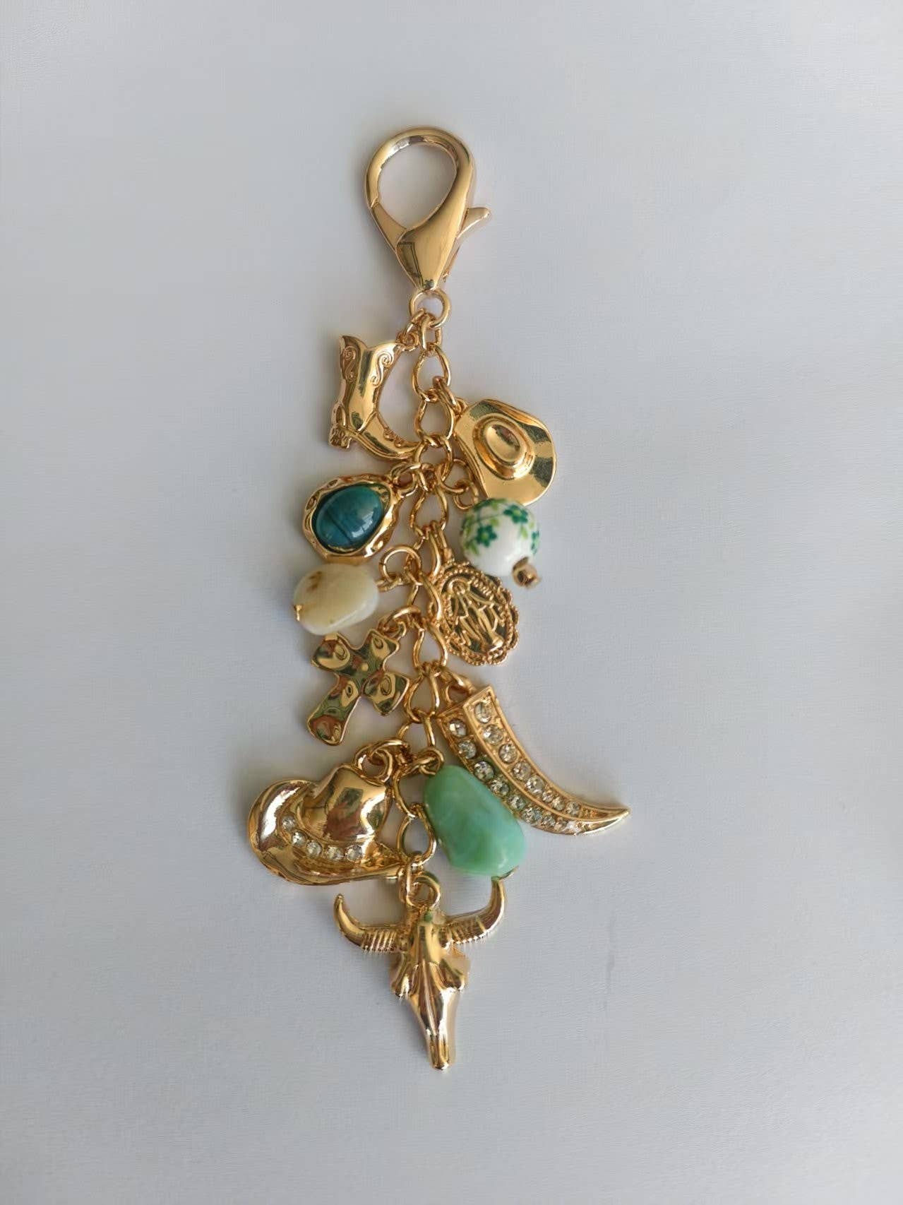 Western Porcelain Cross Boot Cowboy Hat Bag Charm-JOSSLYN by wall to wall-80K010-The Twisted Chandelier