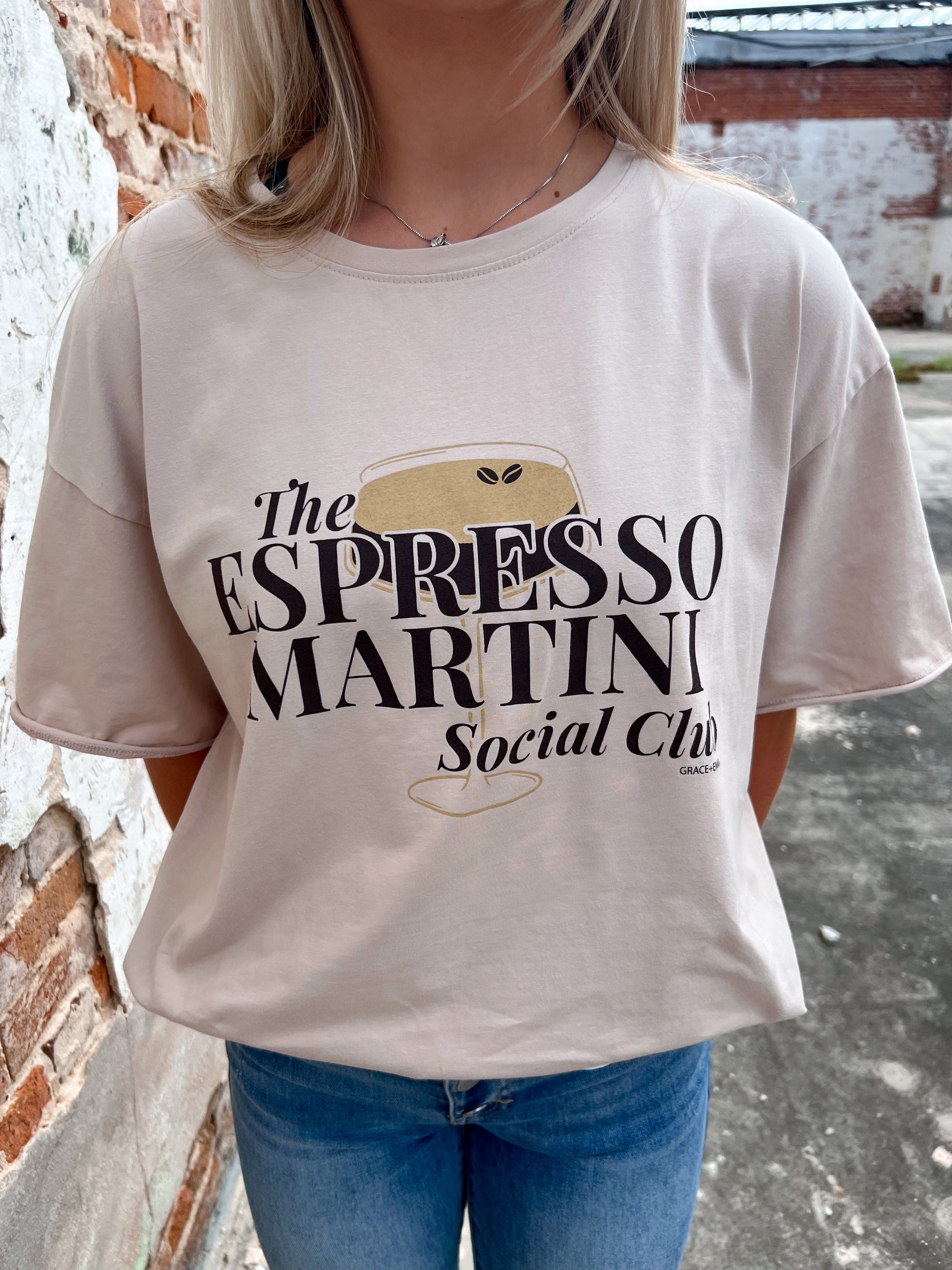 The Espresso Martini Social Club Tee-Top-Southern Grace Wholesale-11/11/24,1st md,7821B,BIN A5,Max Retail,Tops Collection-The Twisted Chandelier