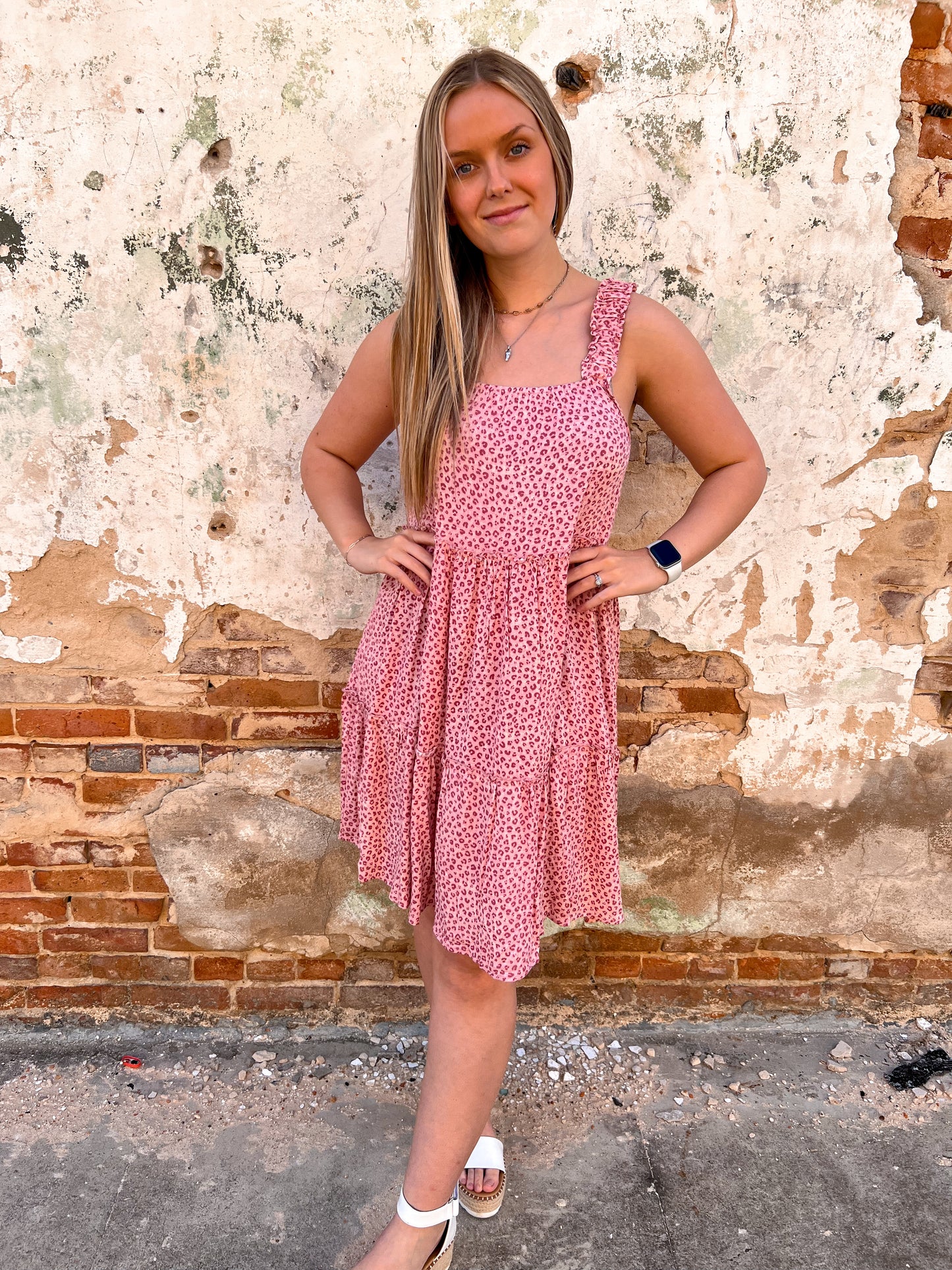 Adeline Pink Leopard Midi Dress-Midi Dress-Southern Grace Wholesale-09/13/24, 1st md, 7564b-The Twisted Chandelier