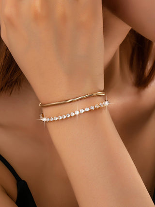 Double Snake Chain Crystal Bracelet-JOSSLYN by wall to wall-80B1653-The Twisted Chandelier