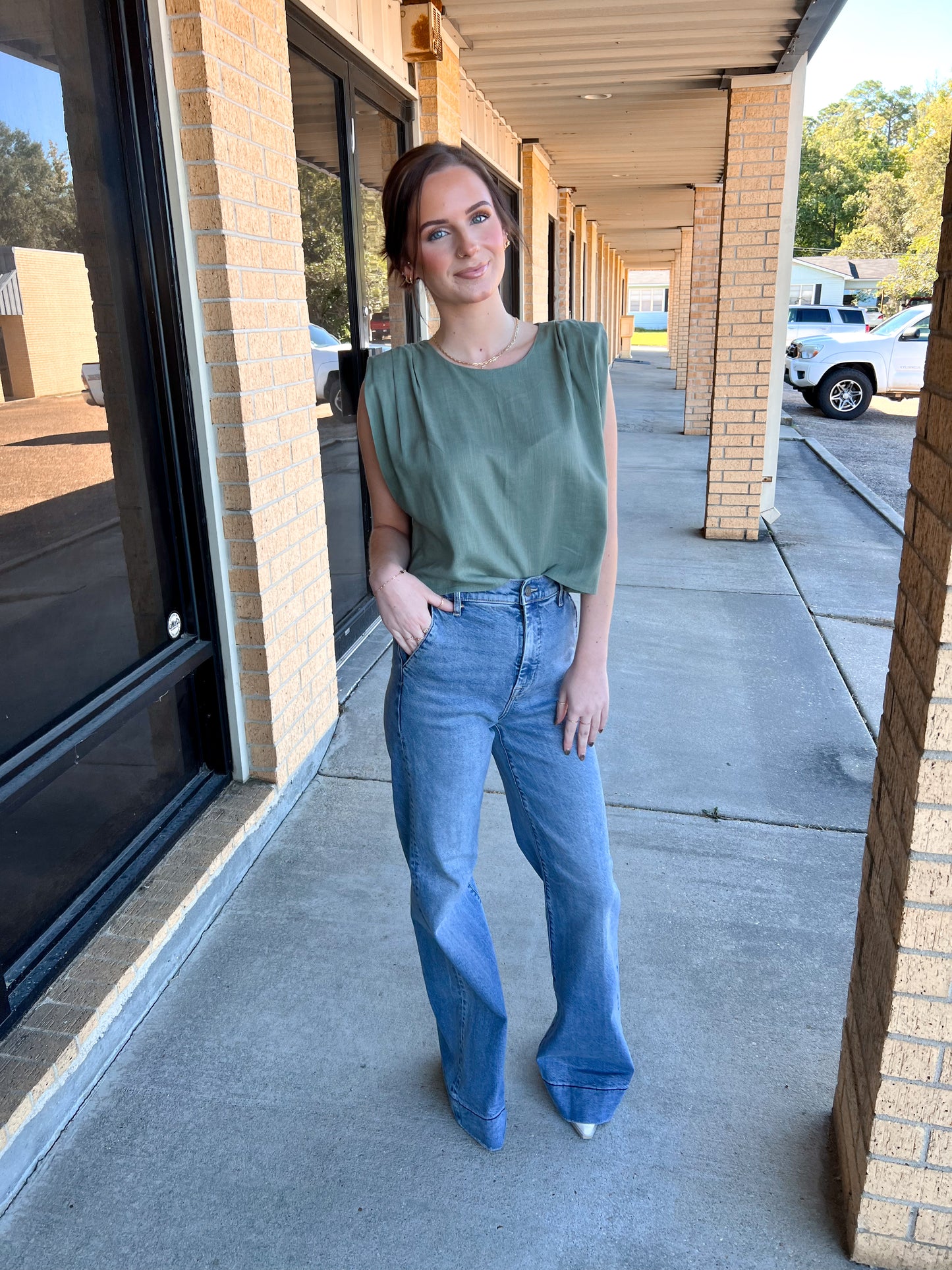 Indie Solid Woven Top-VERY J-Bin d2,FD 06/03/25,NT12090SET,Tops Collection-The Twisted Chandelier