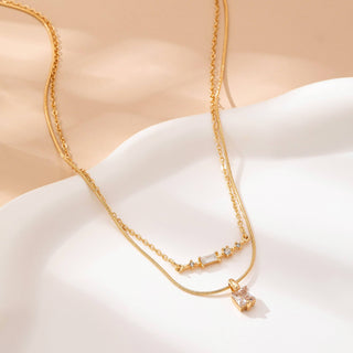Layer Crystal Bar & Solitaire Square Necklace-JOSSLYN by wall to wall-80N92870-The Twisted Chandelier