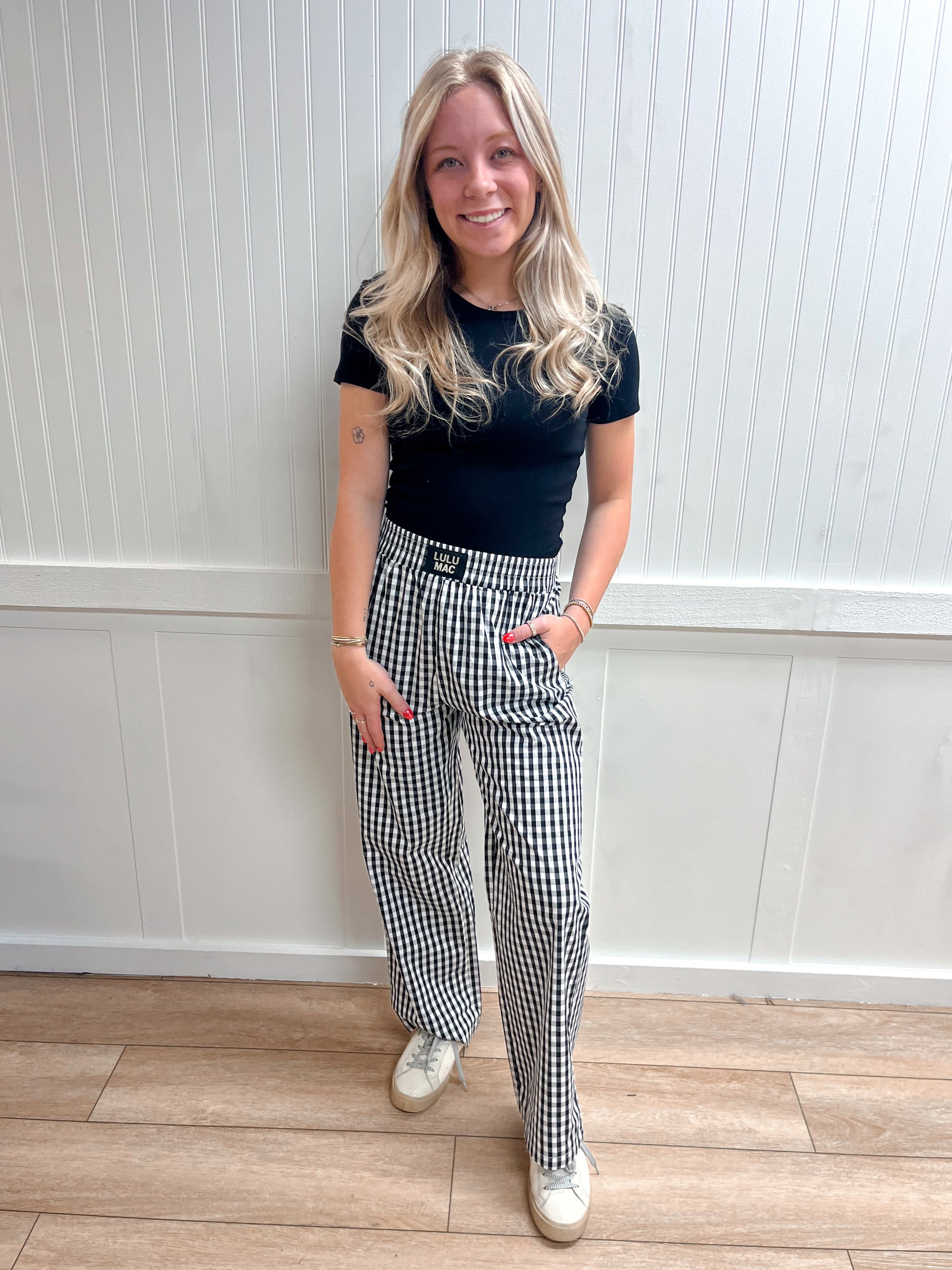 Scout Black Gingham Pants-Girlie Girl Originals-bottoms,FD 03/12/26-The Twisted Chandelier