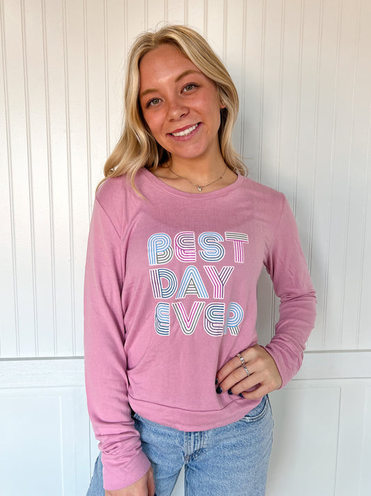 Hello Mello Best Day Ever Lounge Sweater-Loungewear-HELLO MELLO-$25 & Under Sale,05/15/24,1st md,Bin a6,JAN2022-The Twisted Chandelier