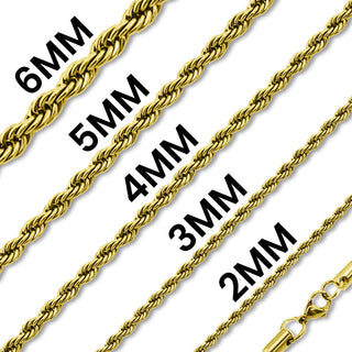 Gold Rope Chain Necklace-Necklace-WJW-18"-2mm-The Twisted Chandelier