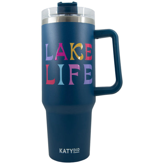 Lake Life 40 oz Tumbler Cup w/ Handle-Drink Sleeves-KATYDID--The Twisted Chandelier