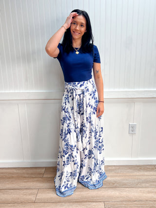 Savannah Wide Leg Tie Waist Printed Pants-Pants-ANGIE-B3663-A924,bottoms,FD 04/02/26-The Twisted Chandelier