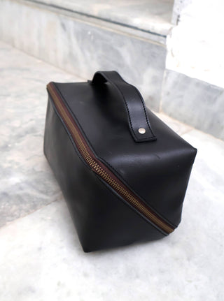 Black Leather Toiletry Bag - Travel Dopp Kit-Bag-Billion Brothers-Brandable,Men's-The Twisted Chandelier