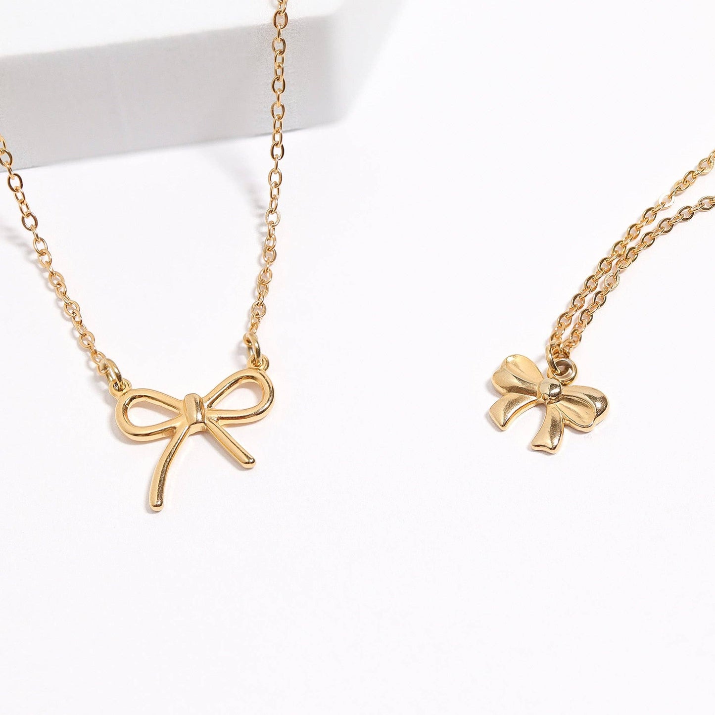 18K Gold PVD Stainless Steel Ribbon Bow Charm-WJW-The Twisted Chandelier