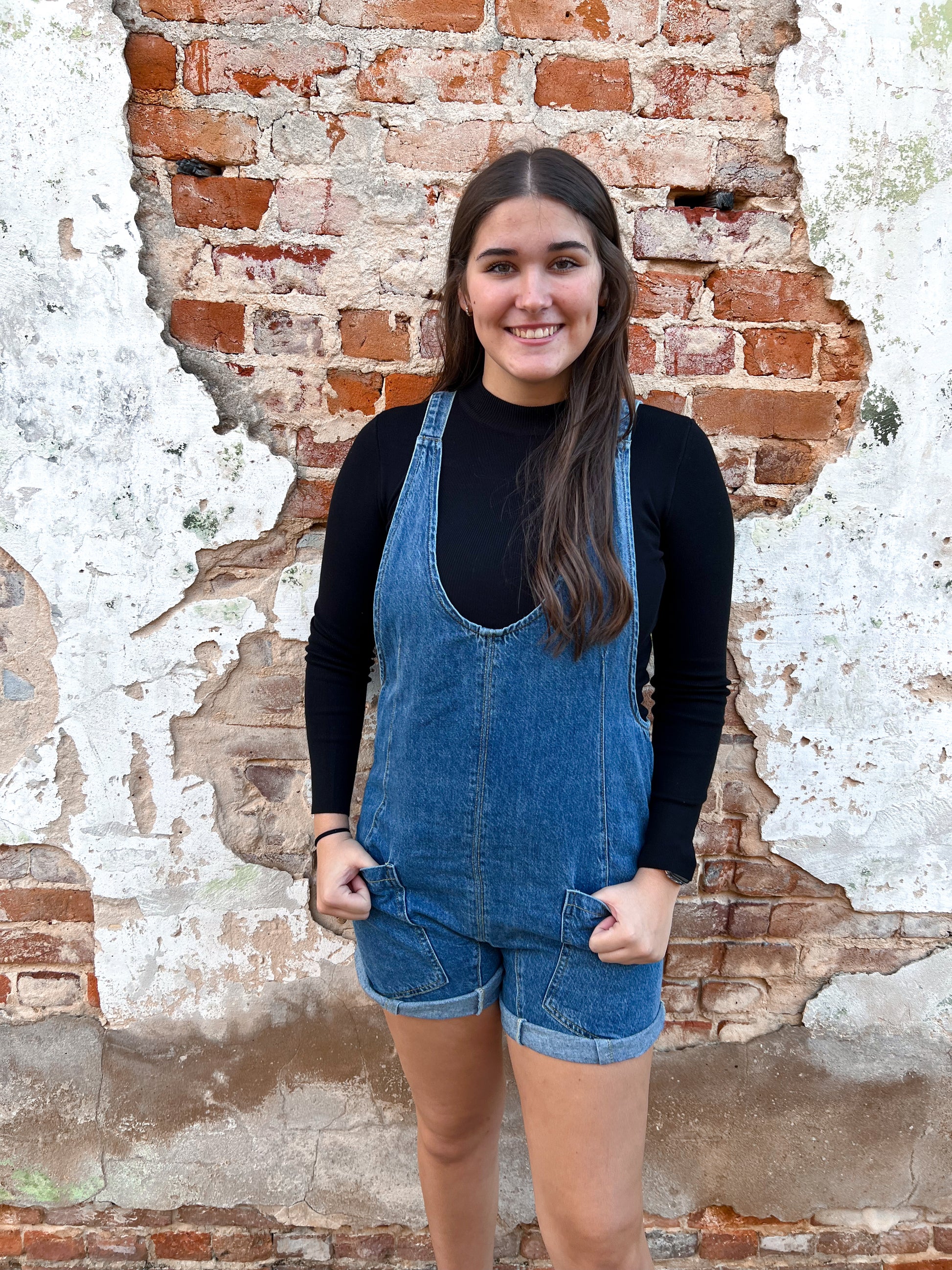 Denim Sleeveless Romper-Romper-ee:some-Bin B3,BK11619,DJR-The Twisted Chandelier