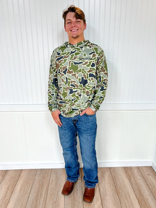 Men's Texas Sand Camo Performance Hoodie-SALT WATER SOUL-FD 01/23/26,Men's-The Twisted Chandelier