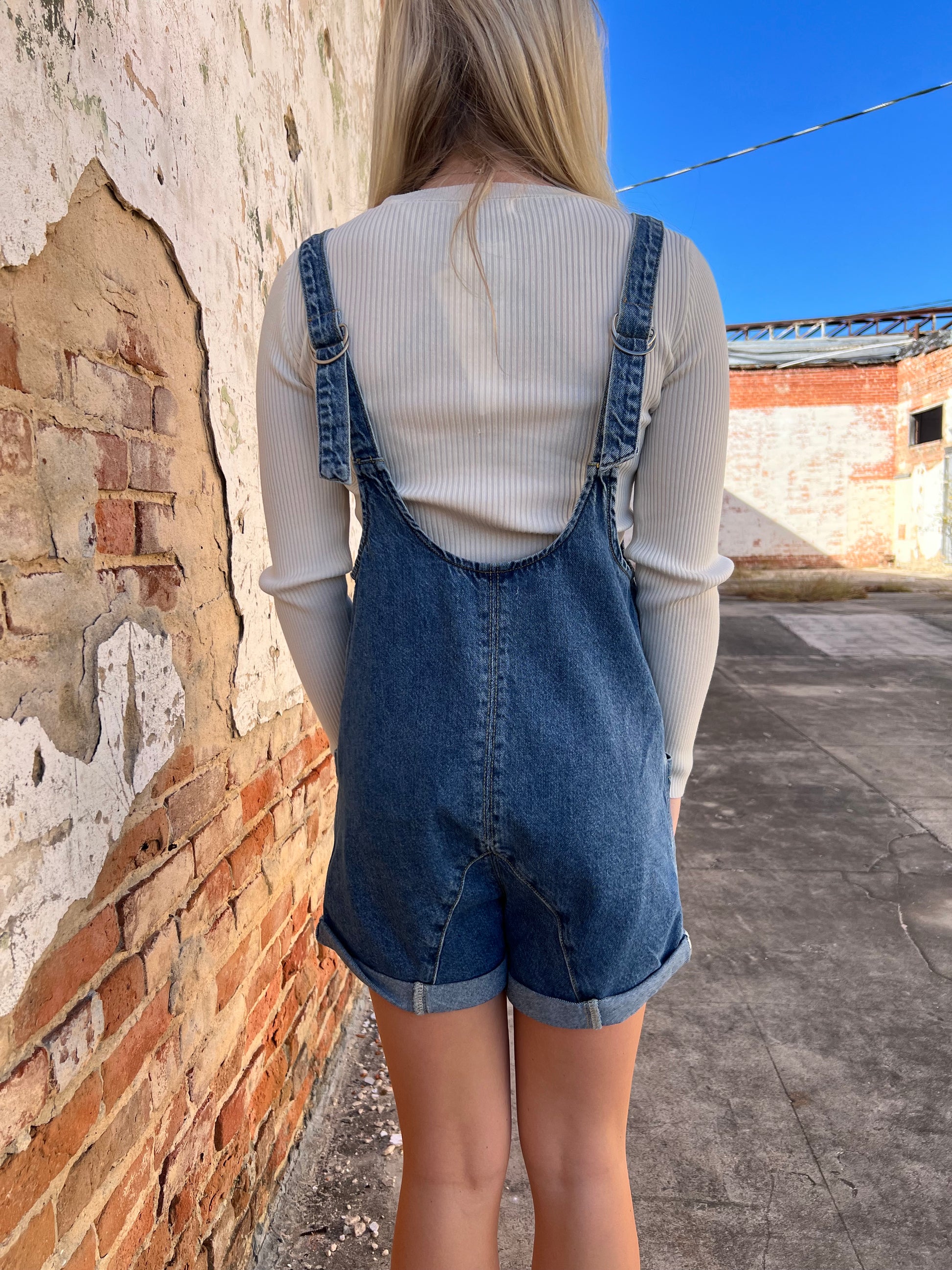 Denim Sleeveless Romper-Romper-ee:some-Bin b6, BK11619-The Twisted Chandelier